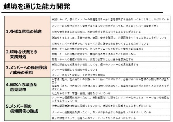 図４：越境を通じた能力開発