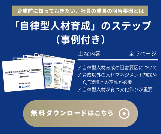 自律型人材育成のステップ（事例付き）