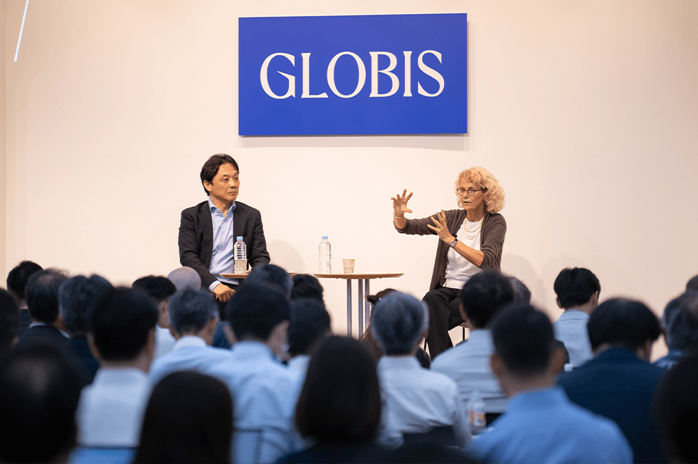 GLOBIS Europe　Global Chief Strategy Officer（GCSO）の高橋 亨によるシェーデ氏への質疑応答の様子
