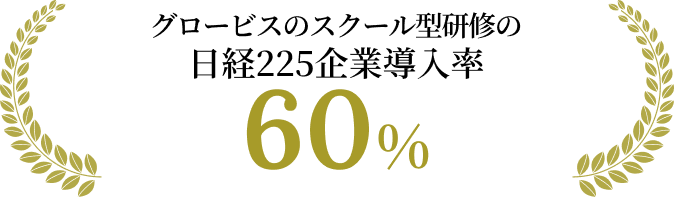 グロービスのスクール型研修の日経225企業導入率60%