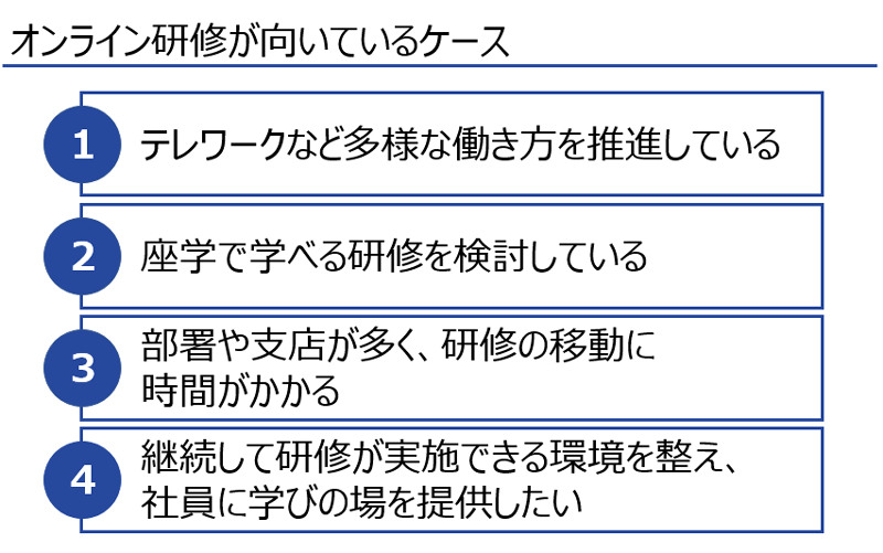 オンライン研修が向いてるケースの4つの理由
